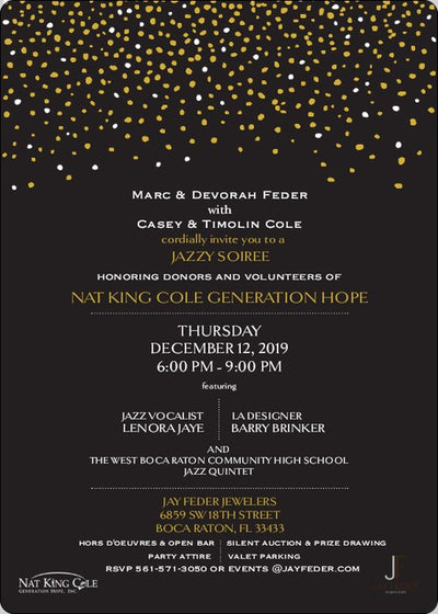 Jazzy Soiree honoring Donors and Volunteers of Nat King Cole Generation Hope held on December 12th, 2019