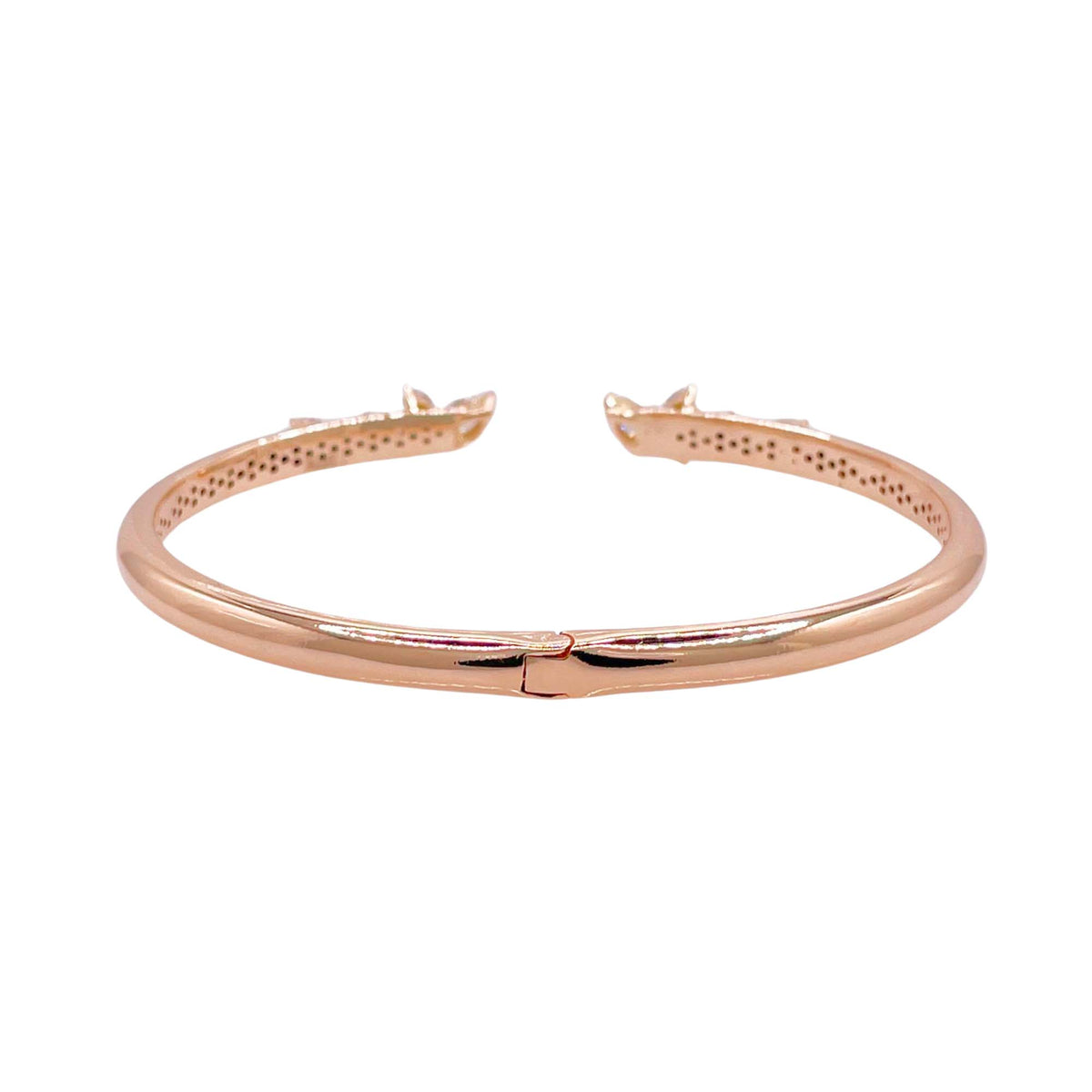 Jay Feder 18k Rose Gold Diamond Hinge Bangle Bracelet