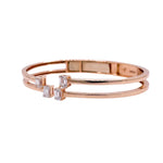 Jay Feder 18k Rose Gold Emerald Diamond Hinge Bracelet