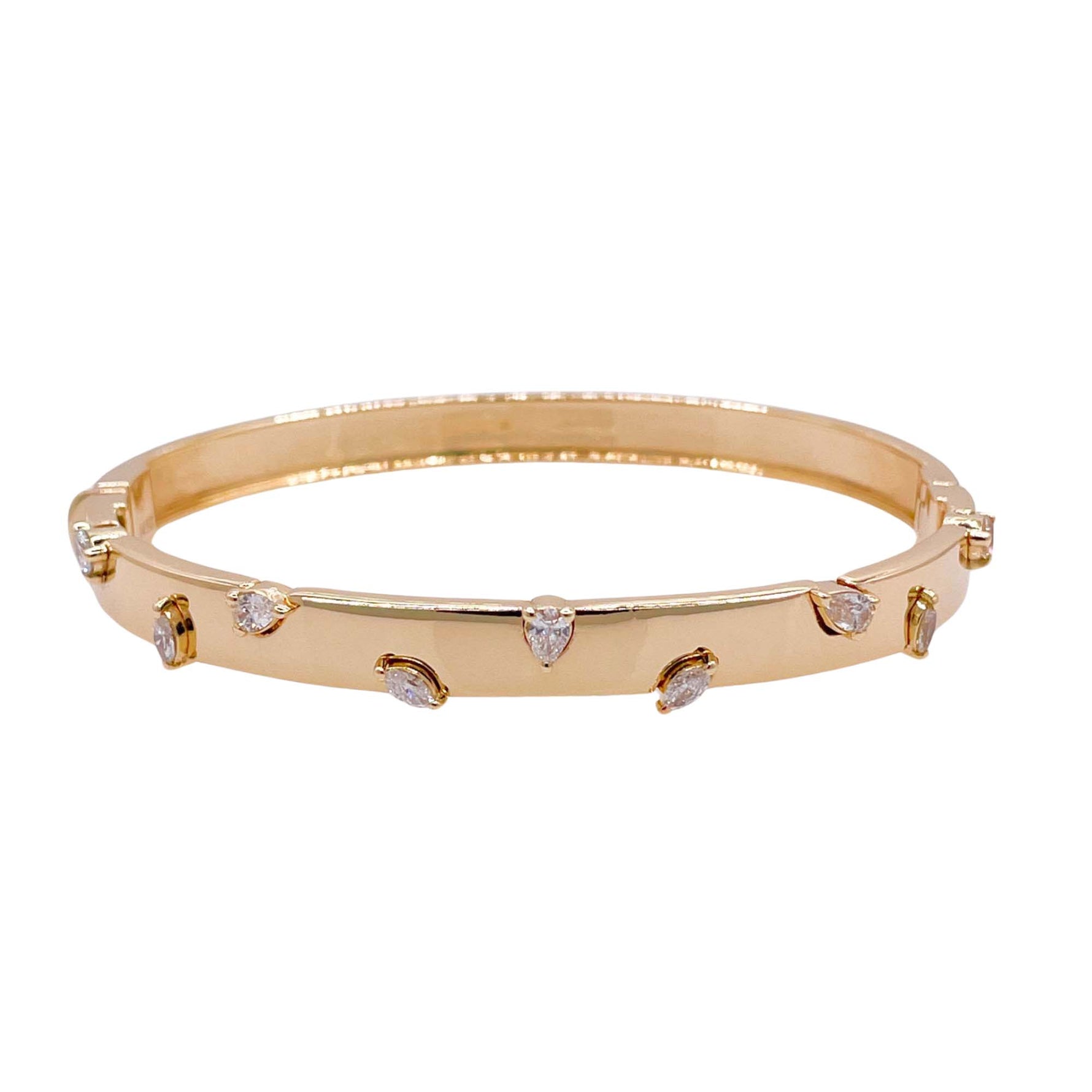 Jay Feder 18k Yellow Gold Diamond Bangle Bracelet