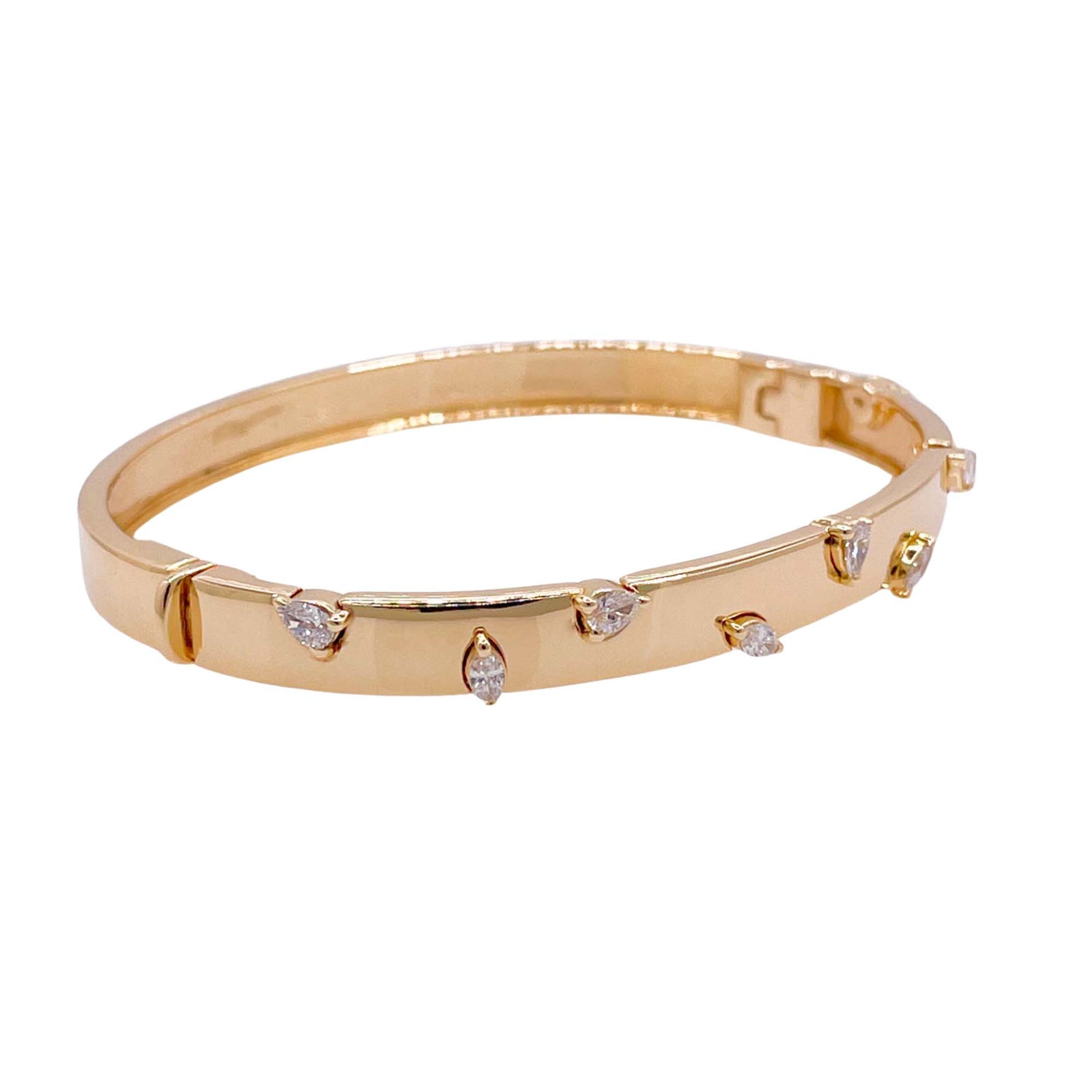 Jay Feder 18k Yellow Gold Diamond Bangle Bracelet