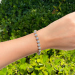 Jay Feder 14k Yellow Gold Round Diamond Cluster Tennis Bracelet