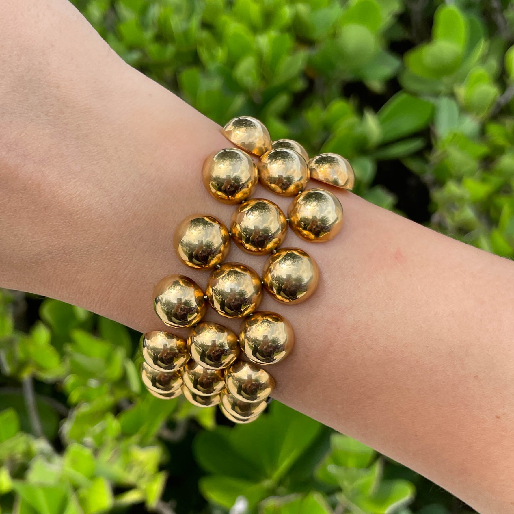 JAY FEDER 18K YELLOW GOLD WIDE BUBBLE BRACELET