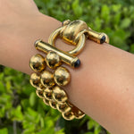 JAY FEDER 18K YELLOW GOLD WIDE BUBBLE BRACELET