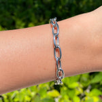 Jay Feder 14k White Gold Jumbo Oval Link Bracelet