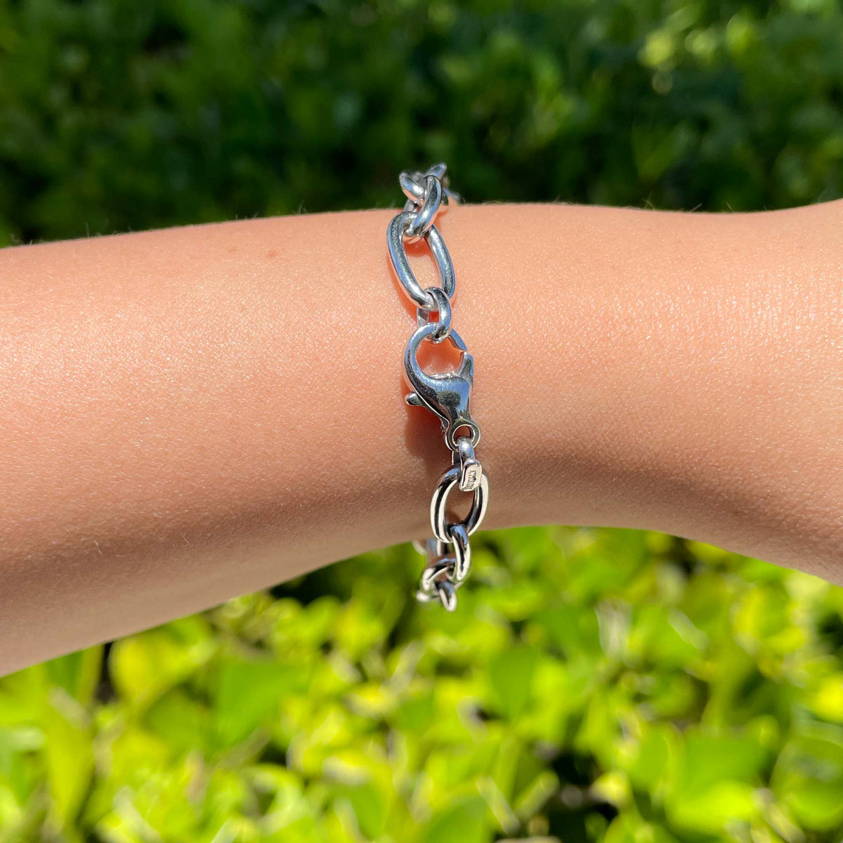 Jay Feder 14k White Gold Jumbo Oval Link Bracelet