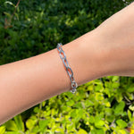 Jay Feder 14k White Gold Jumbo Oval Link Bracelet