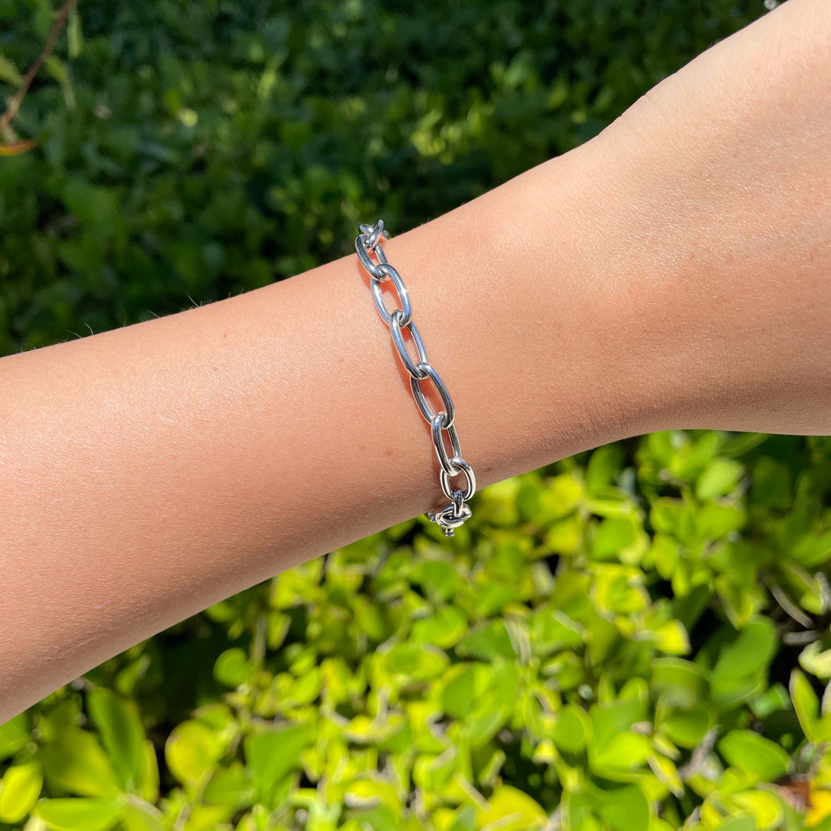 Jay Feder 14k White Gold Jumbo Oval Link Bracelet