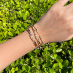 Jay Feder 14k Yellow Gold Diamond Twist Wire Bangle Bracelet