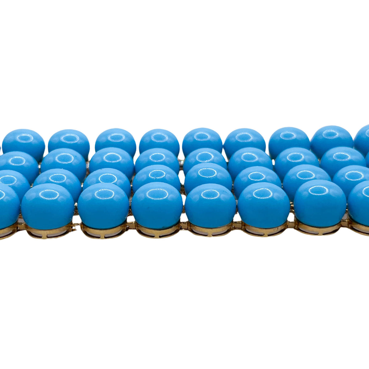 JAY FEDER 18K YELLOW GOLD TURQUOISE DIAMOND WIDE BRACELET