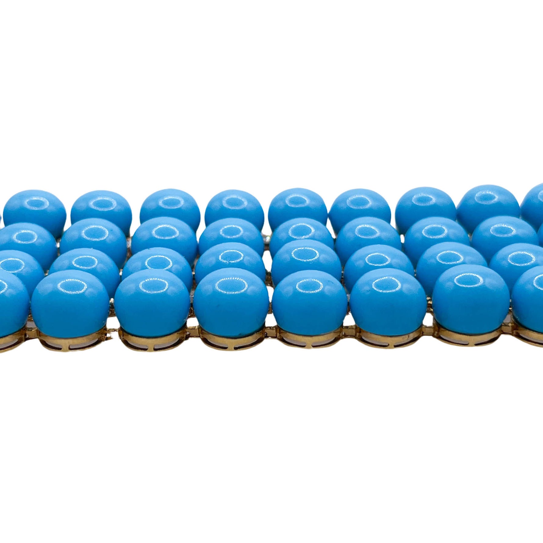 JAY FEDER 18K YELLOW GOLD TURQUOISE DIAMOND WIDE BRACELET