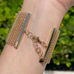 JAY FEDER 14K YELLOW GOLD DIAMOND MESH WIDE BRACELET