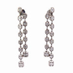 18k White Gold Diamond Two Row Dangle Earrings - Jay Feder Jewelers