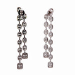 18k White Gold Diamond Two Row Dangle Earrings - Jay Feder Jewelers