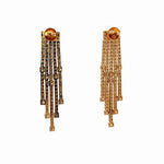 18k Yellow Gold Diamond Five Line Dangle Earrings - Jay Feder Jewelers