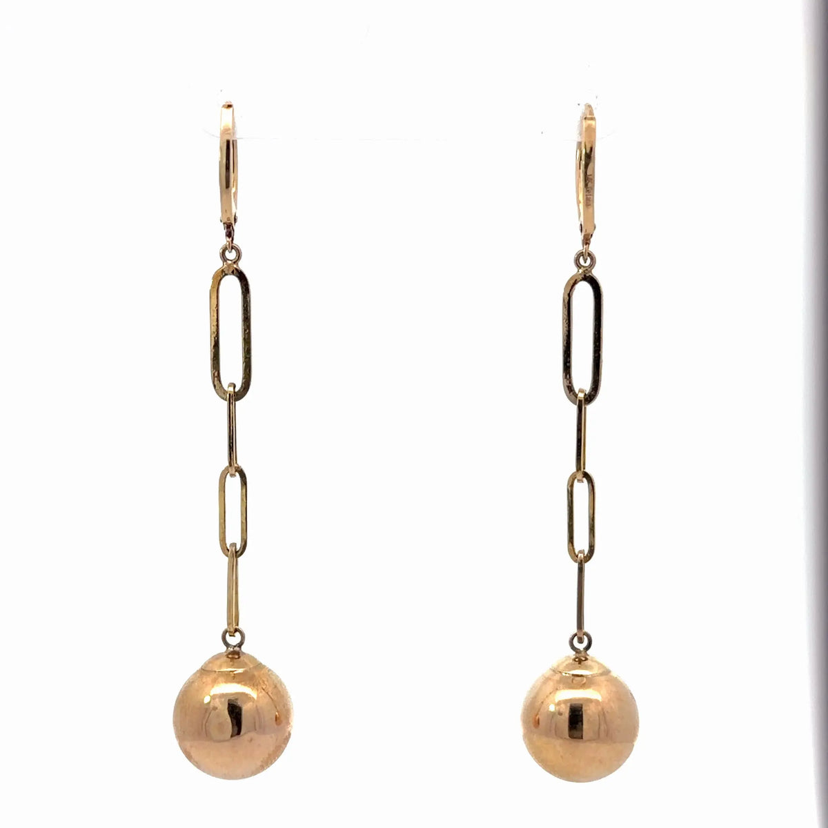 14k Yellow Gold Hanging Ball Dangle Earrings - Jay Feder Jewelers