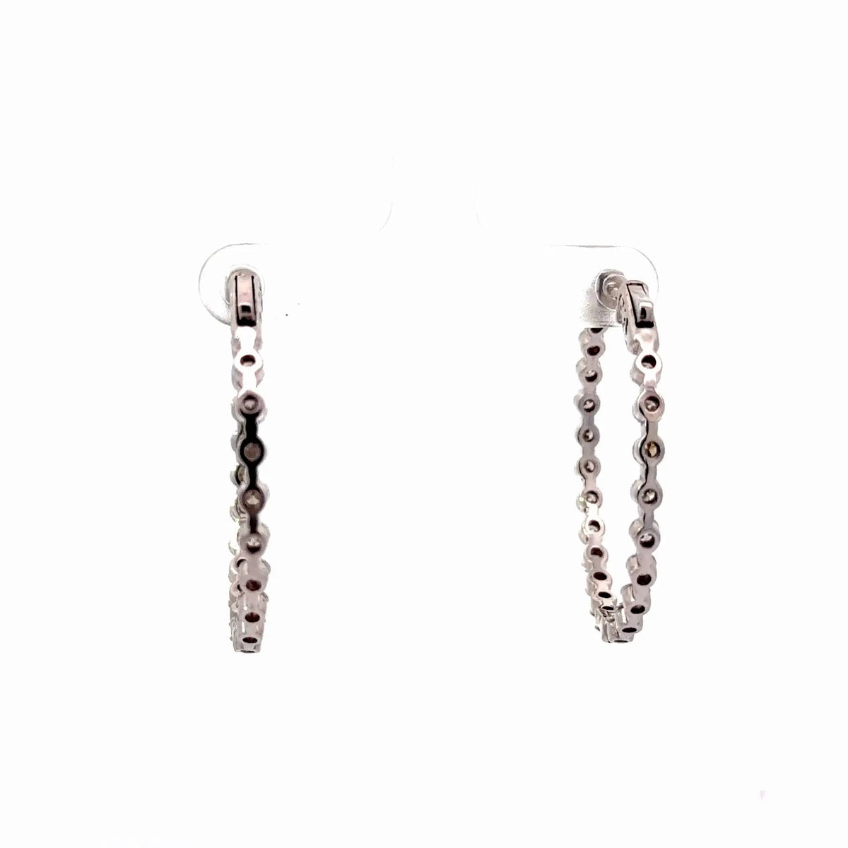 14K White Gold Diamond Hoop Earrings - Jay Feder Jewelers