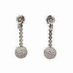 18K White Gold Diamond Pavé Ball Drop Dangle Earrings - Jay Feder Jewelers