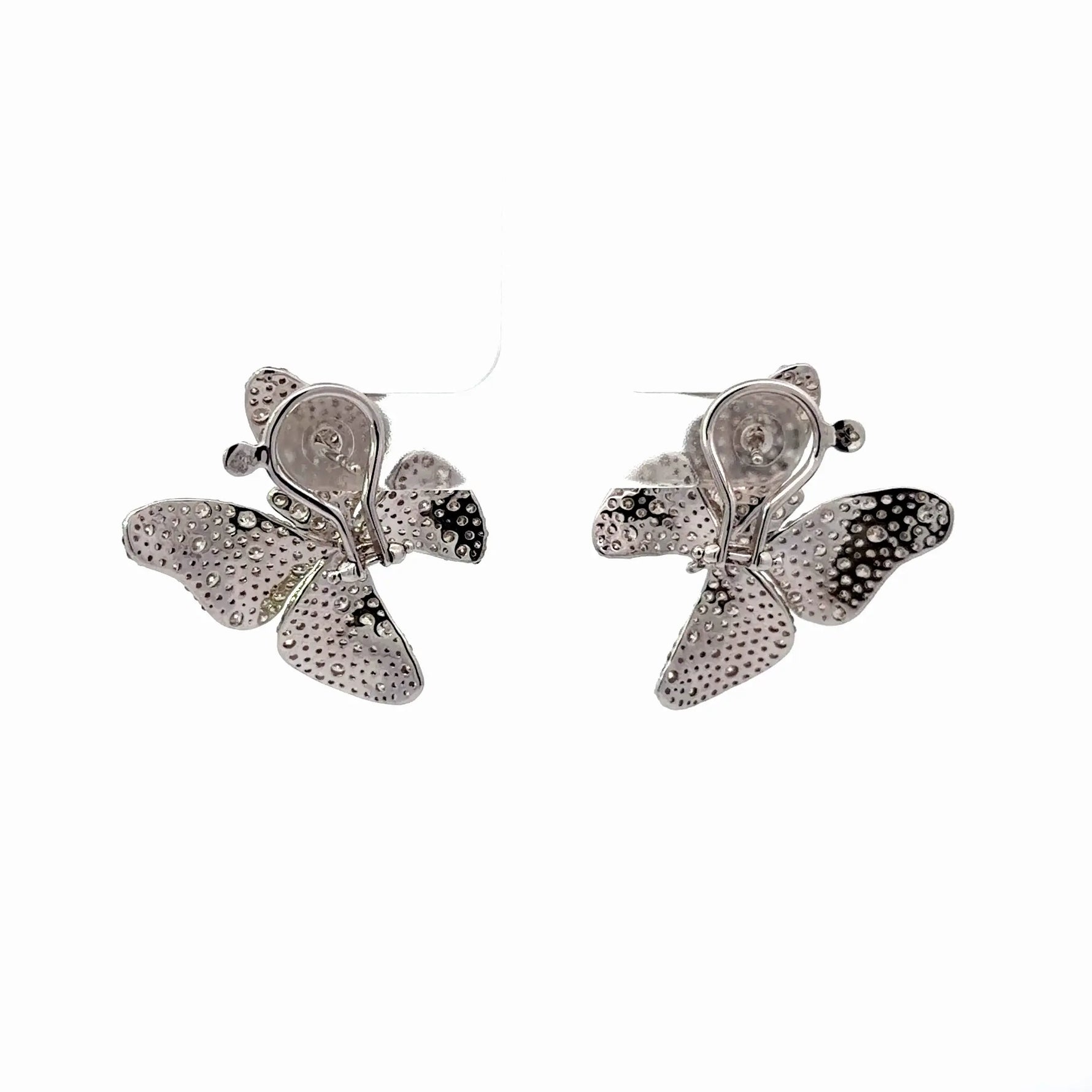 18k White Gold Diamond Butterfly Stud Earrings - Jay Feder Jewelers