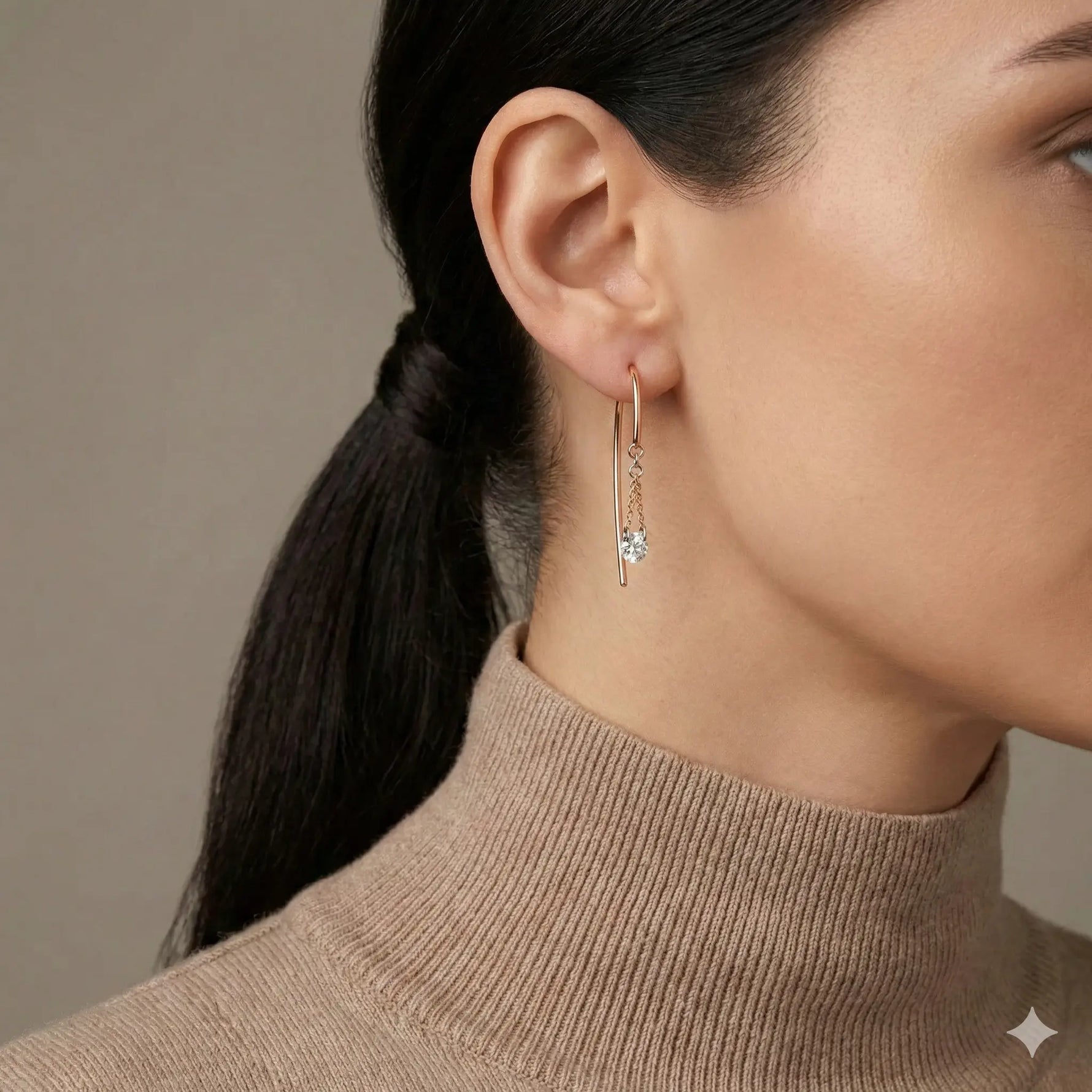 14k Rose Gold Dangling Diamond Earrings - Jay Feder Jewelers