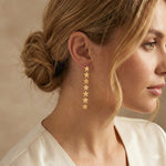 14k Yellow Gold Star Dangle Drop Earrings - Jay Feder Jewelers