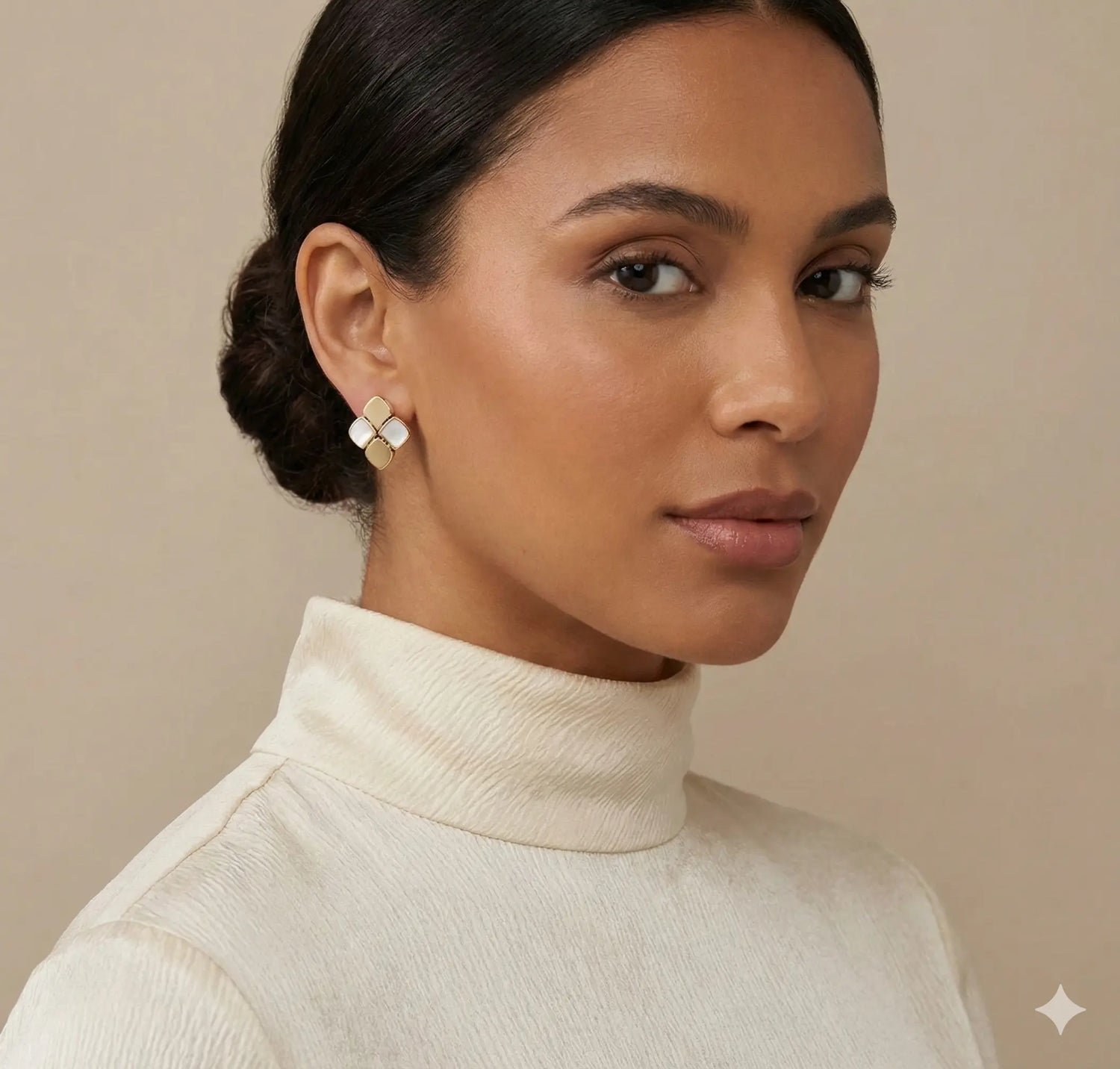 14k Yellow Gold Mother Of Pearl Stud Earrings - Jay Feder Jewelers