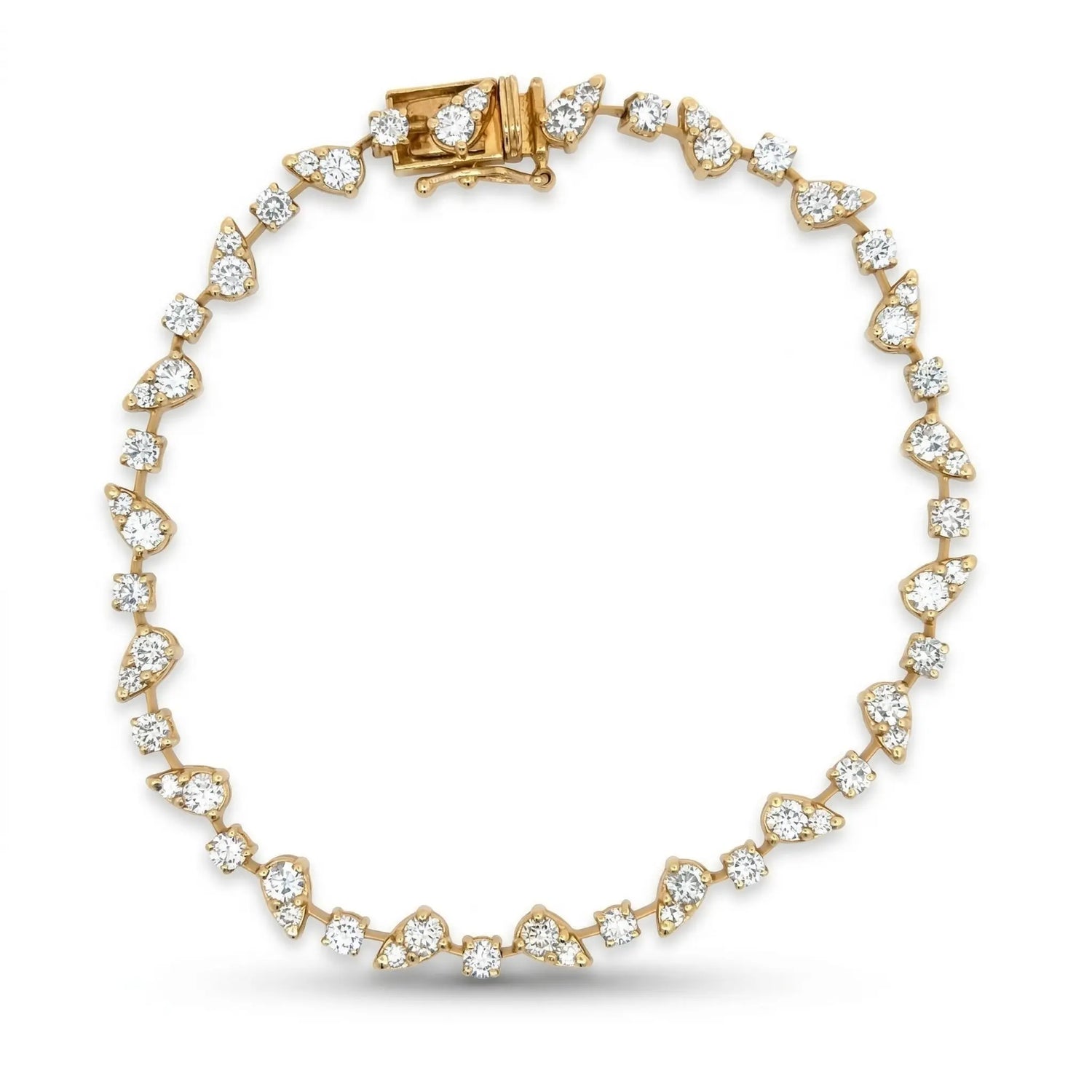 14K Yellow Gold Diamond Illusion Tennis Bracelet