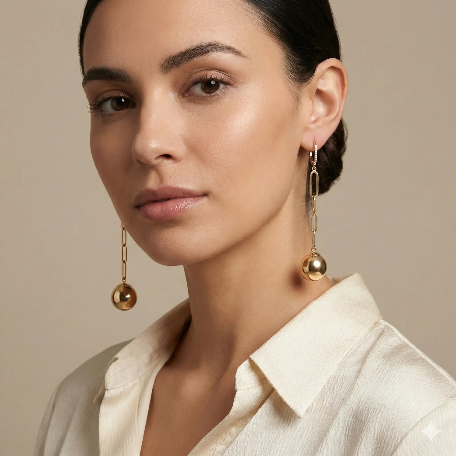 14k Yellow Gold Hanging Ball Dangle Earrings - Jay Feder Jewelers