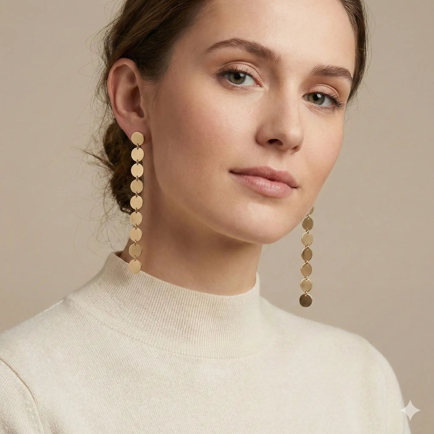 14k Yellow Gold Disc Dangle Earrings - Jay Feder Jewelers