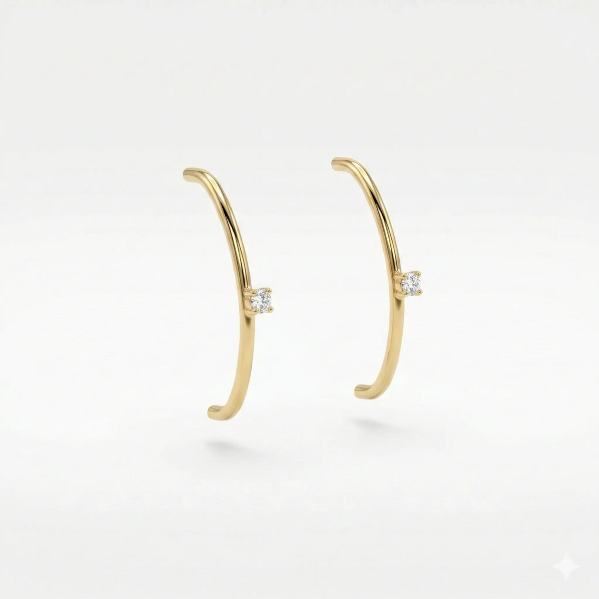 14k Yellow Gold Diamond Cartilage Stud Earrings - Jay Feder Jewelers