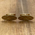 Jay Feder 14K Yellow Gold Oval Criss Cross Cufflinks