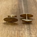 Jay Feder 14K Yellow Gold Oval Criss Cross Cufflinks