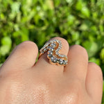 Jay Feder 14k Yellow Gold Diamond Bezel ZigZag Ring