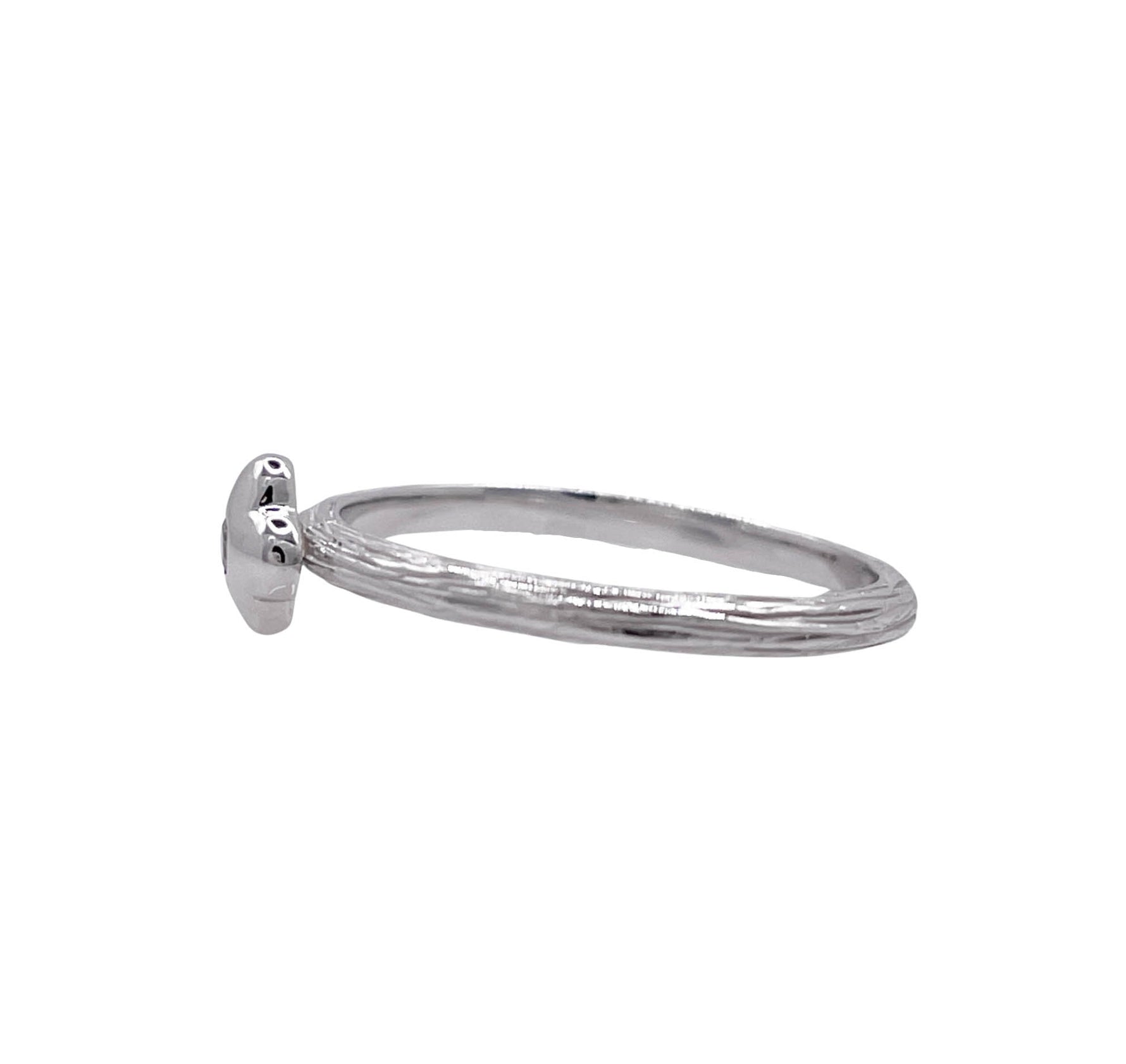 JAY FEDER 14K WHITE GOLD DIAMOND TEXTURED RING
