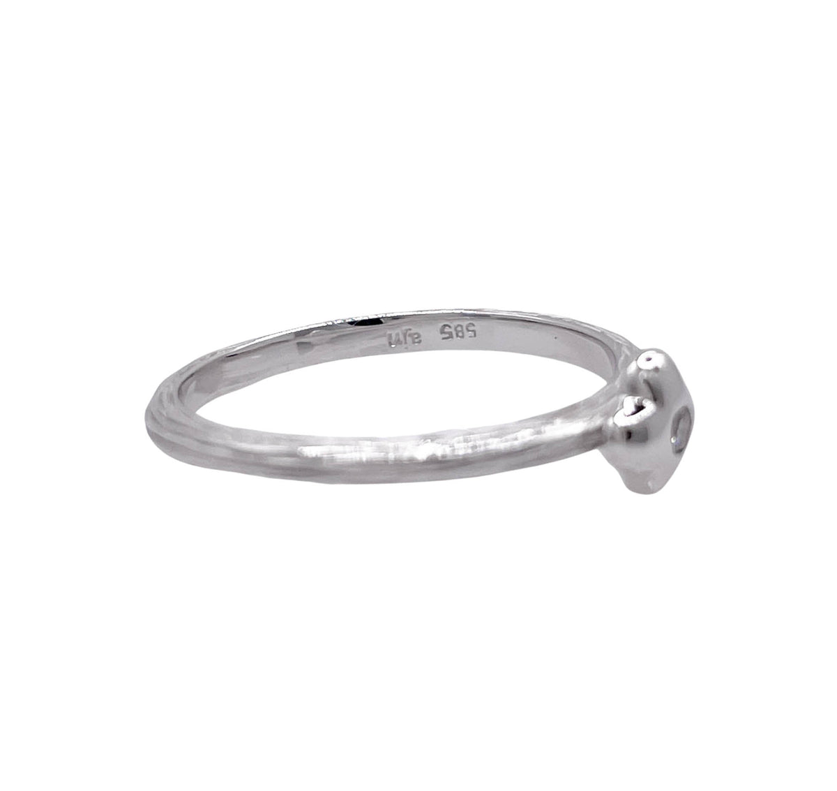 JAY FEDER 14K WHITE GOLD DIAMOND TEXTURED RING