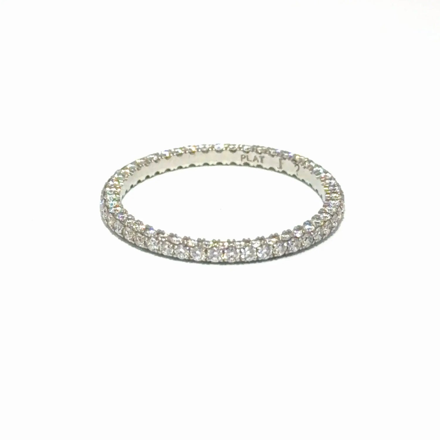 Platinum Three-Sided Diamond Eternity Band