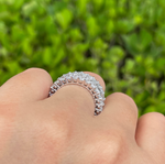 JAY FEDER 18K WHITE GOLD ROUND AND BAGUETTE DIAMOND ETERNITY BAND RING