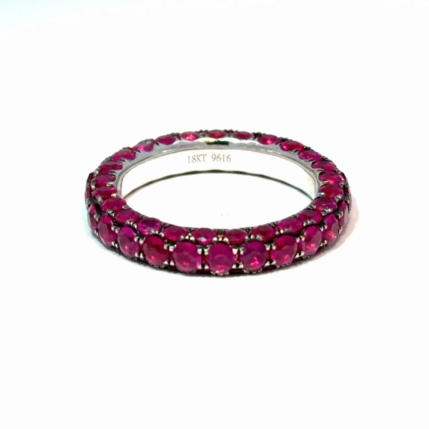 18K White Gold Black Rhodium Ruby Eternity Band