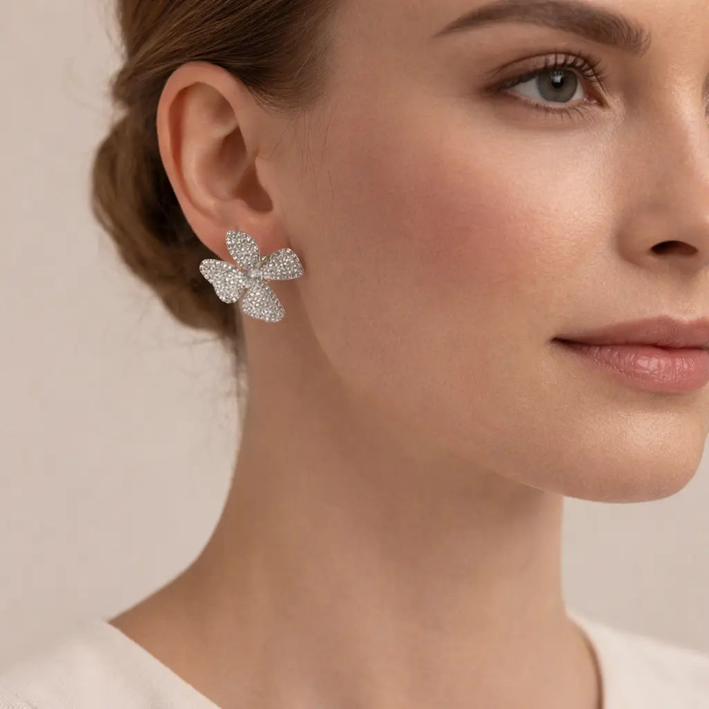 18k White Gold Diamond Butterfly Stud Earrings - Jay Feder Jewelers