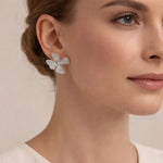 18k White Gold Diamond Butterfly Stud Earrings - Jay Feder Jewelers