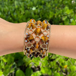 Aletto Brothers 18k Yellow Gold Pyramid Tigers Eye & Diamond Bracelet - Jay Feder Jewelers