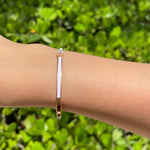 JAY FEDER 18K ROSE GOLD DIAMOND PINK ENAMEL BANGLE BRACELET