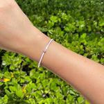 JAY FEDER 18K ROSE GOLD DIAMOND PINK ENAMEL BANGLE BRACELET