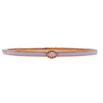 JAY FEDER 18K ROSE GOLD DIAMOND PINK ENAMEL BANGLE BRACELET