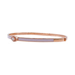 JAY FEDER 18K ROSE GOLD DIAMOND PINK ENAMEL BANGLE BRACELET
