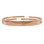 JAY FEDER 18K ROSE GOLD DIAMOND WHITE ENAMEL DOUBLE ROW BANGLE BRACELET