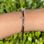 Jay Feder 18k Rose Gold Oval Diamond Bangle Bracelet