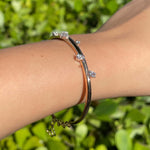 Jay Feder 18k Rose Gold Oval Diamond Bangle Bracelet