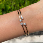 Jay Feder 18k Rose Gold Emerald Diamond Hinge Bracelet