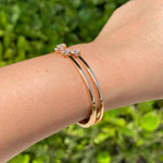 Jay Feder 18k Rose Gold Emerald Diamond Hinge Bracelet